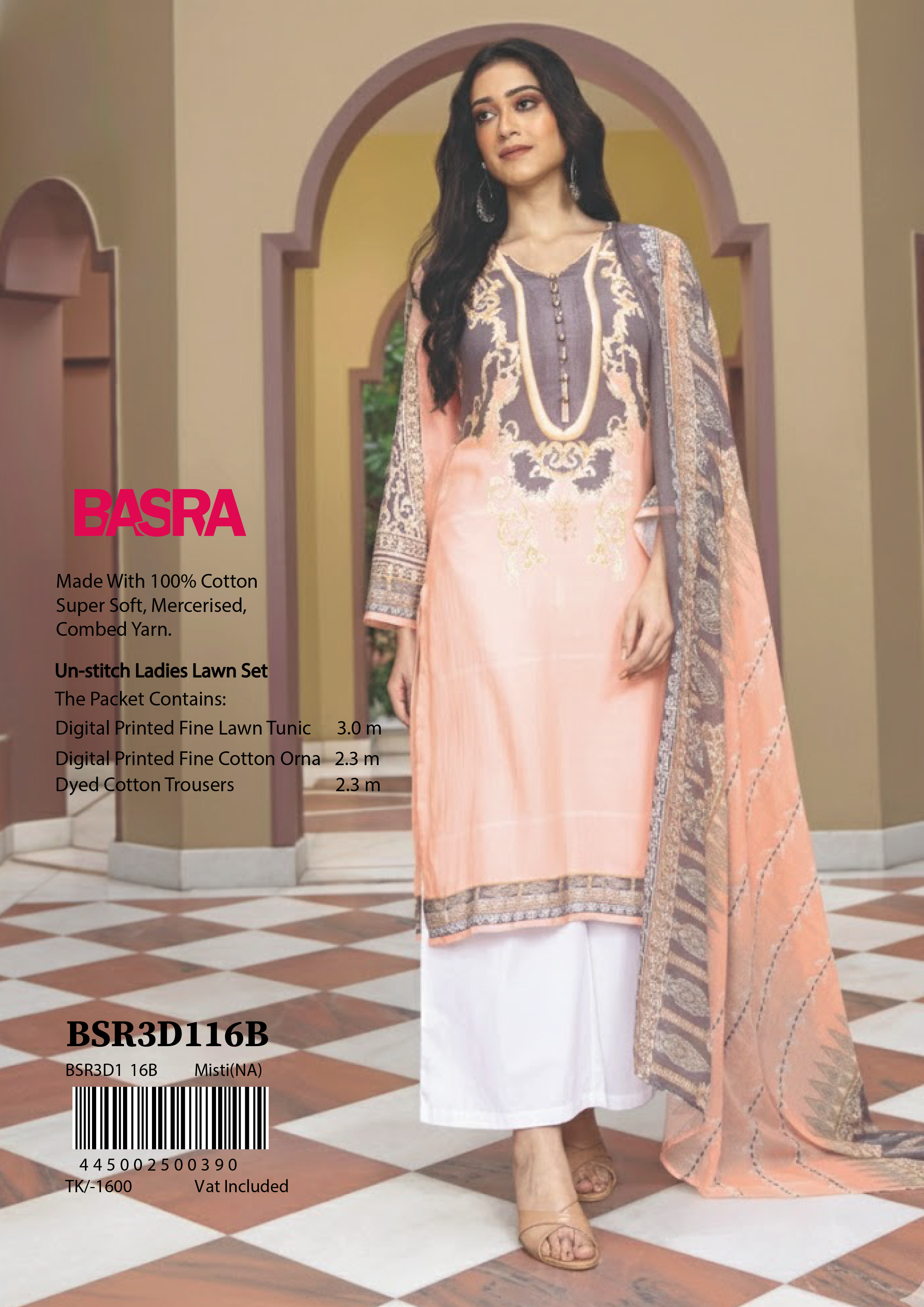 BASRA  Unstiched 3 Pcs Set