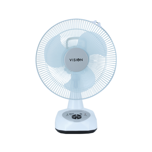 Vision Rech. Table Fan-12''(White)-USB Charger