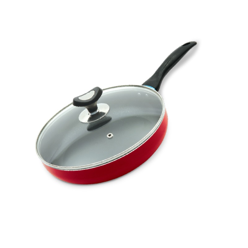 VIGO Non Stick Glamour Fry Pan with Lid (Marun) -28 CM