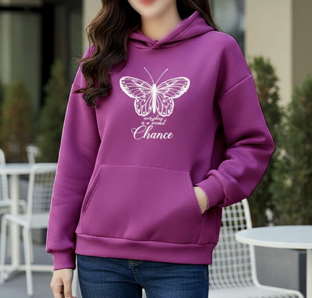 Premium Comfortable Printed Ladies Winter Hoodie