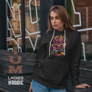 Premium Comfortable Printed Ladies Winter Hoodie ( Black)