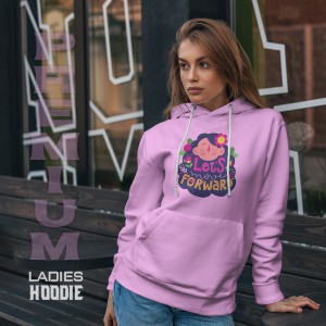 Premium Comfortable Printed Ladies Winter Hoodie (Purple)