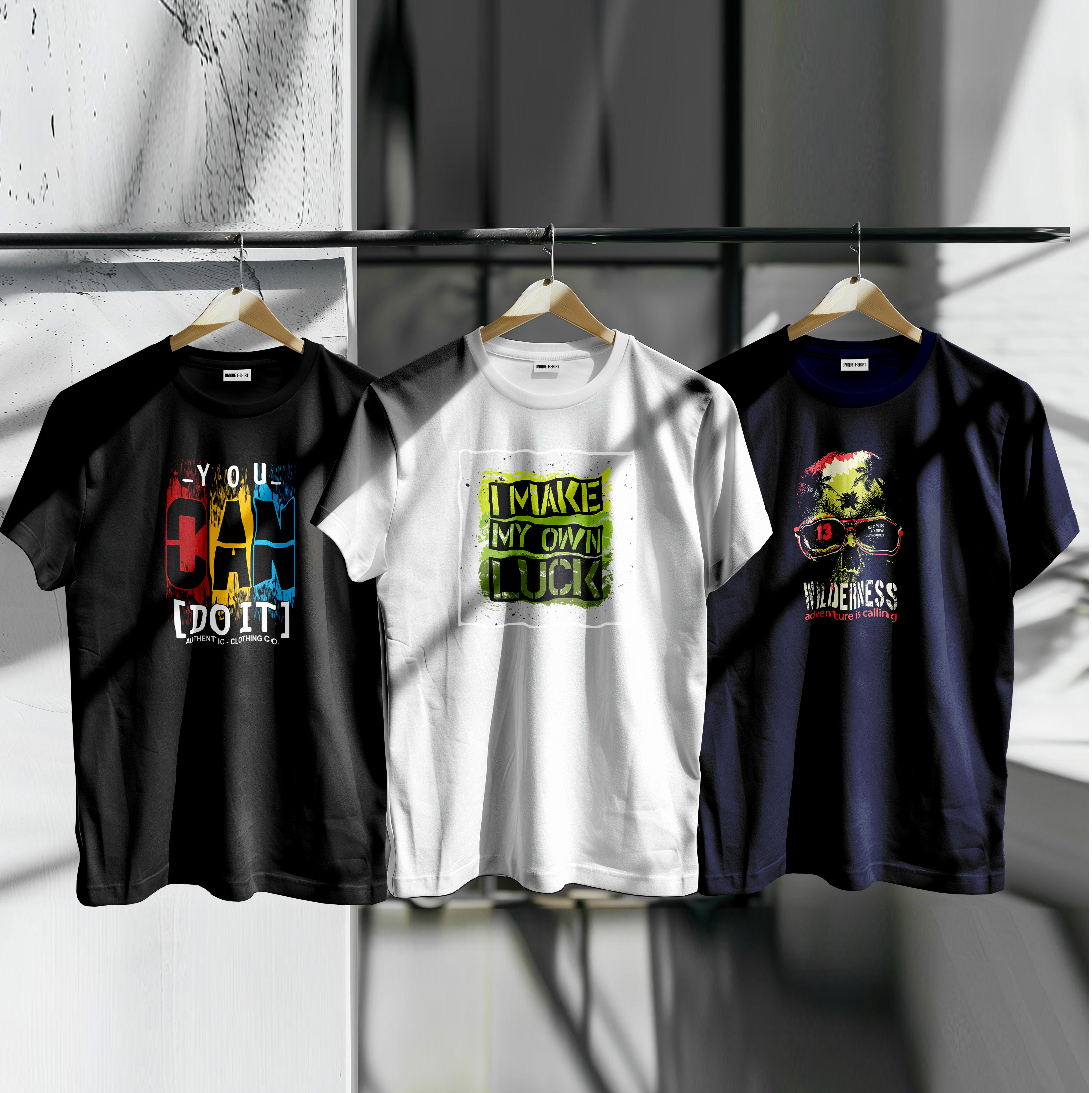Unique Design Cotton T-Shirt 3-Piece Combo Pack
