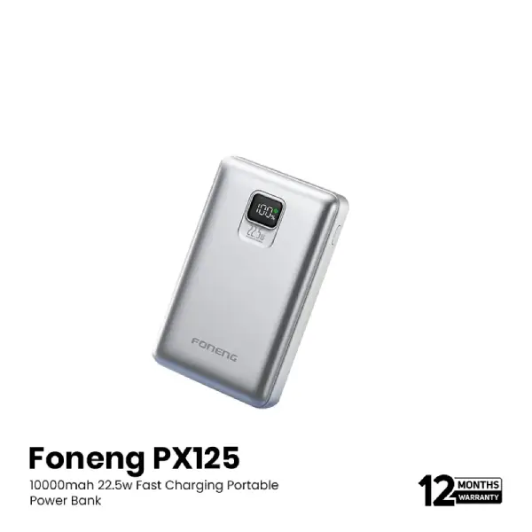 Foneng (PX125) 10000mah 22.5w Fast Charging Portable Power Bank - Gray