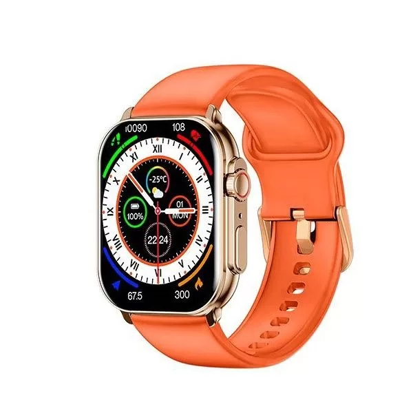 IMIKI SF1 Curved 2.01" AMOLED Calling Smart Watch Metal Body - Rose Gold