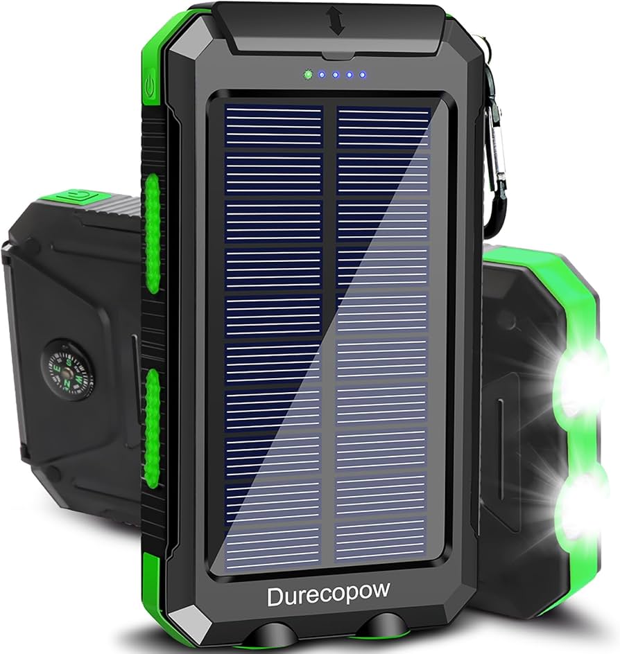 Amazon Waterproof Solar Power Bank Compass Dual Light (Global)