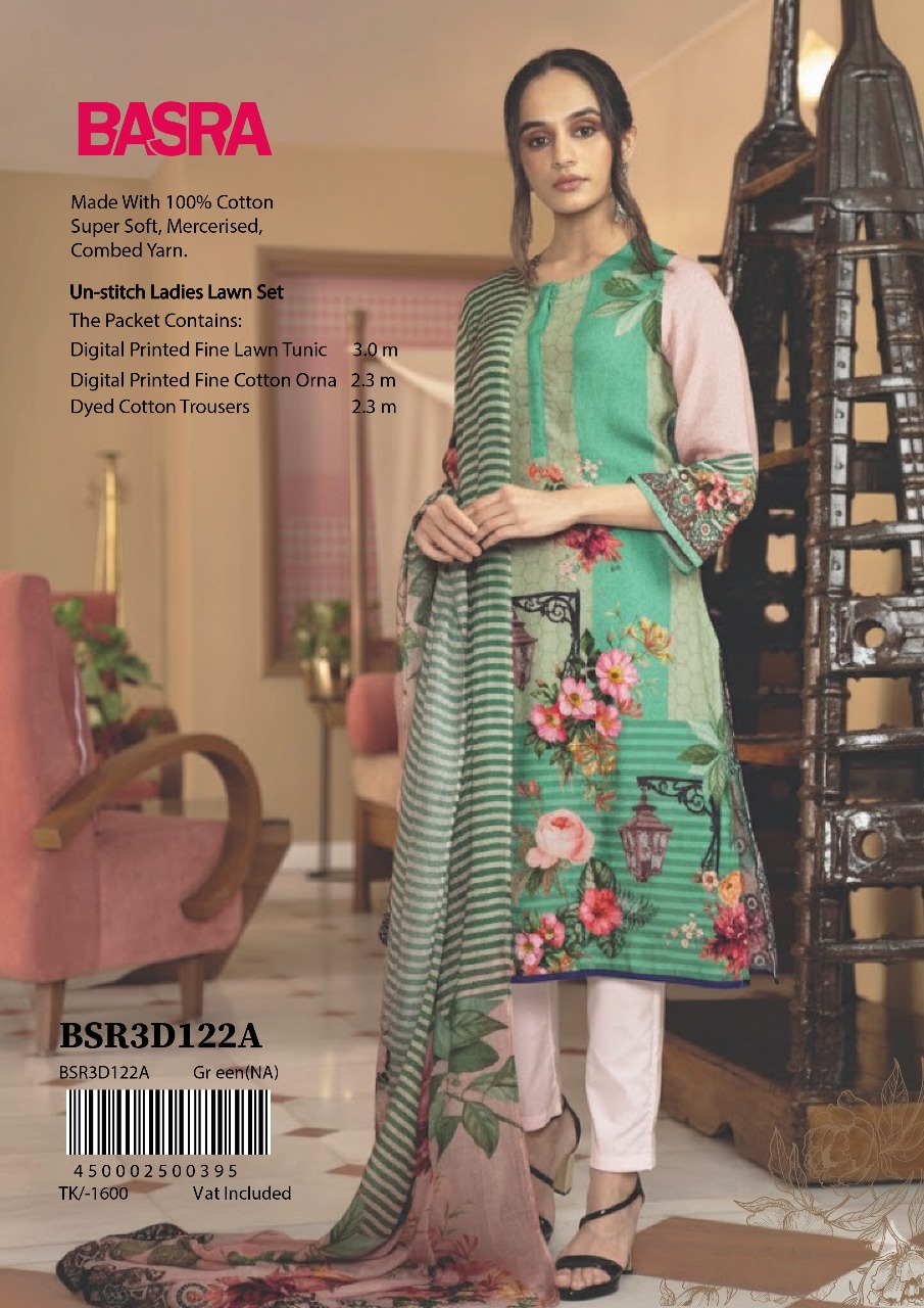 BASRA  Unstiched 3 Pcs Set