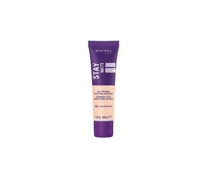 Rimmel Stay Matte Full Coverage Foundation 30ml - 001 Fair Porcelain