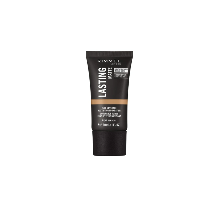 Rimmel London Lasting Matte Full Coverage Foundation 30ml - 404 Sun Beige