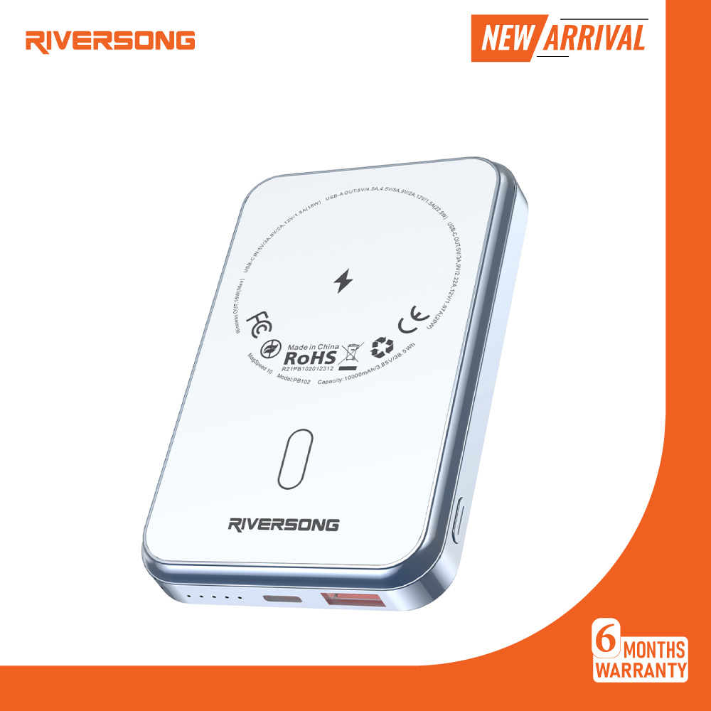 Riversong Magnetic 10000mAh Wireless Power Bank MagSpeed 10 - PB102