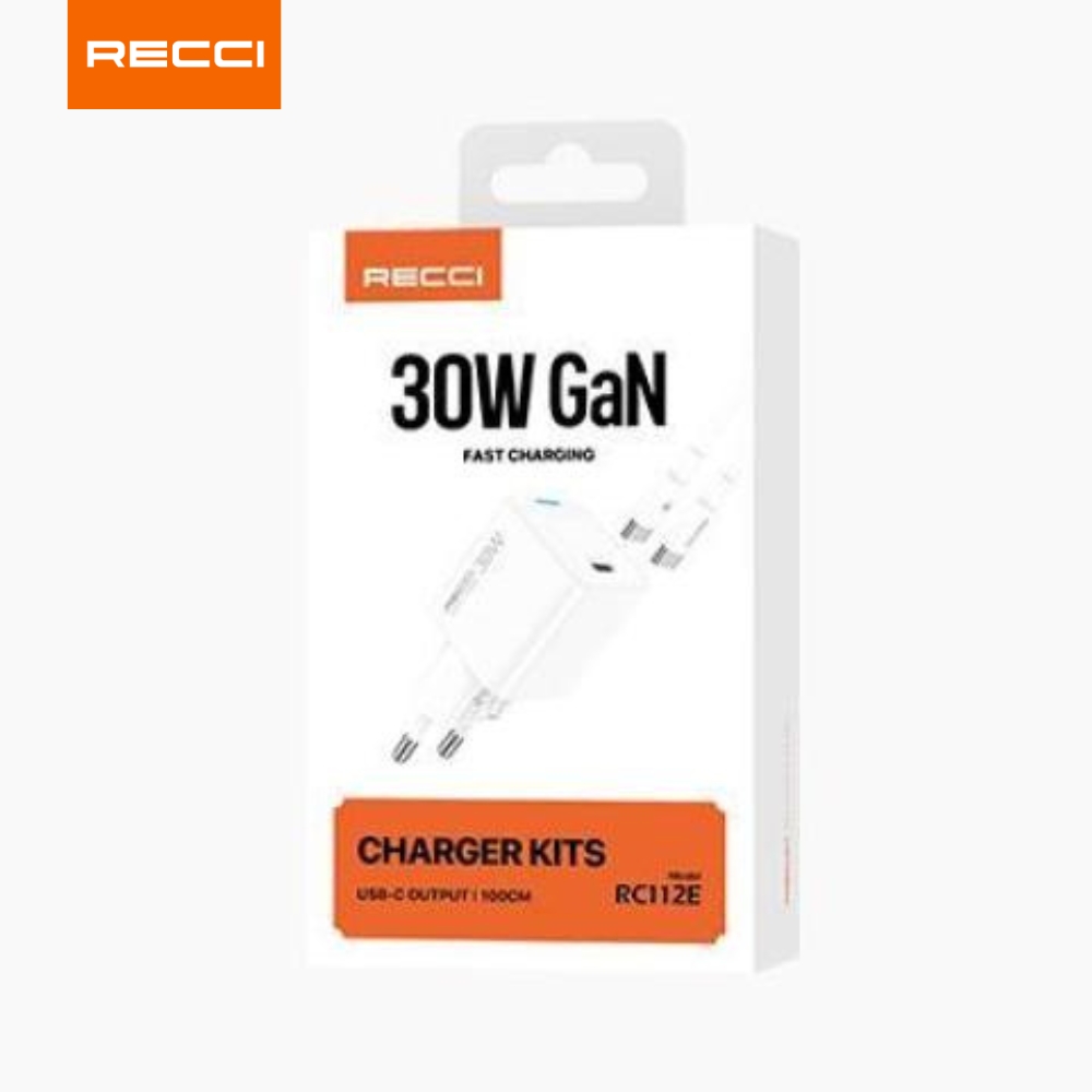 Recci RC112E 30W GaN fast charger with cable