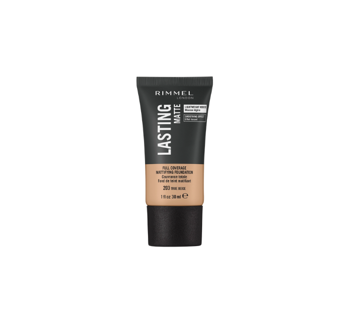 Rimmel London Lasting Matte Full Coverage Foundation 30ml - 203 True Beige