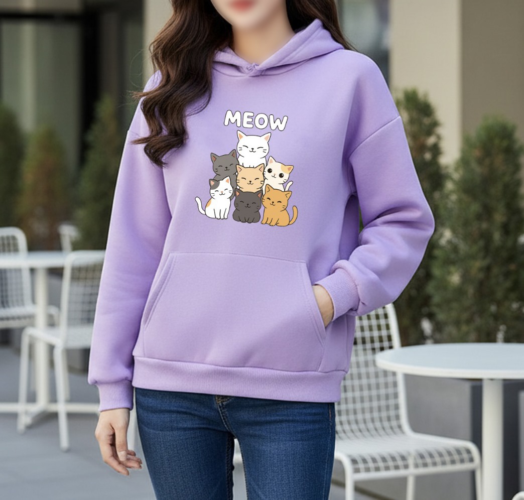 Premium Comfortable Printed Ladies Winter Hoodie